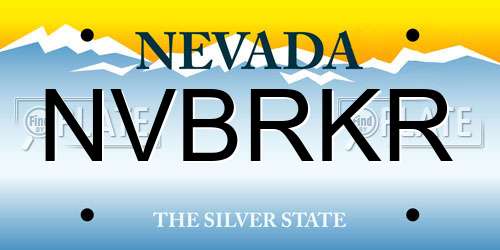NVBRKR Nevada License Plate