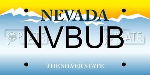 NVBUB Nevada License Plate