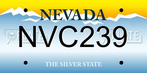 NVC239 Nevada License Plate