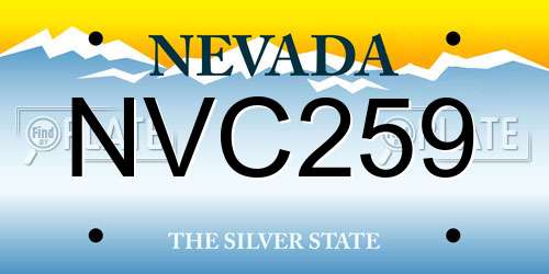 NVC259 Nevada License Plate