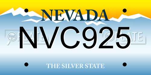 NVC925 Nevada License Plate