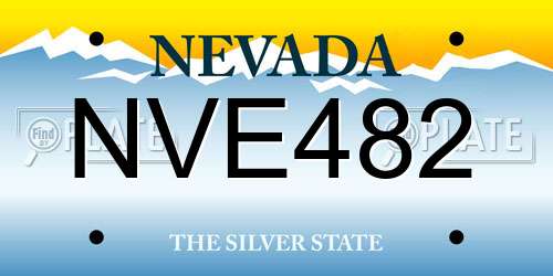 NVE482 Nevada License Plate