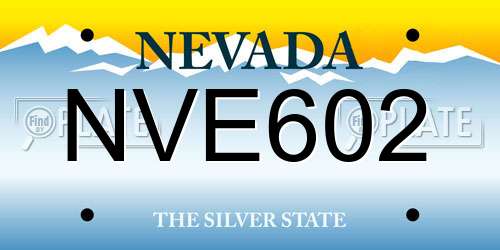 NVE602 Nevada License Plate