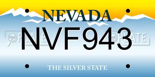 NVF943 Nevada License Plate