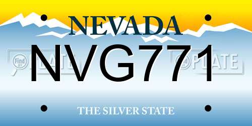 NVG771 Nevada License Plate