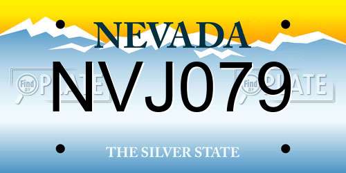 NVJ079 Nevada License Plate