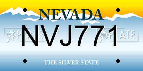 NVJ771 Nevada License Plate