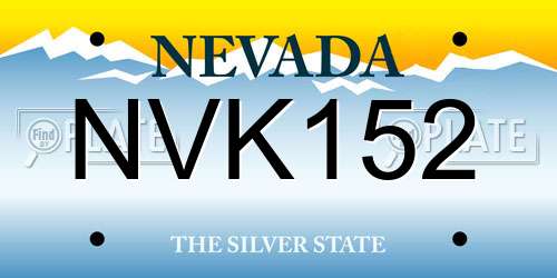 NVK152 Nevada License Plate
