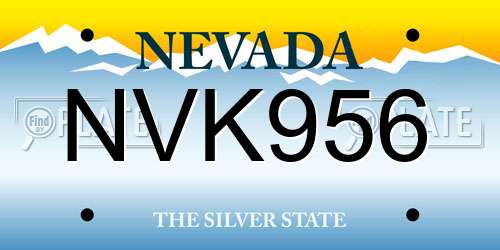 NVK956 Nevada License Plate