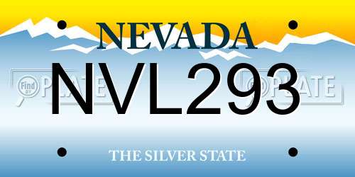 NVL293 Nevada License Plate