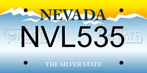 NVL535 Nevada License Plate