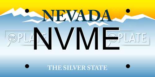 NVME Nevada License Plate
