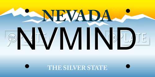 NVMIND Nevada License Plate
