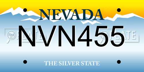 NVN455 Nevada License Plate