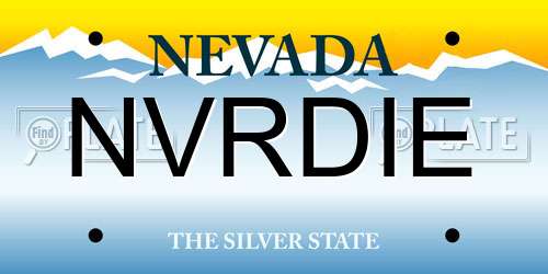 NVRDIE Nevada License Plate