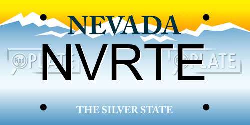 NVRTE Nevada License Plate
