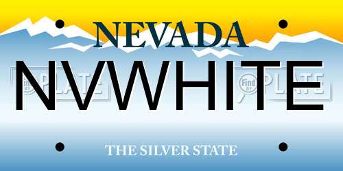 NVWHITE Nevada License Plate