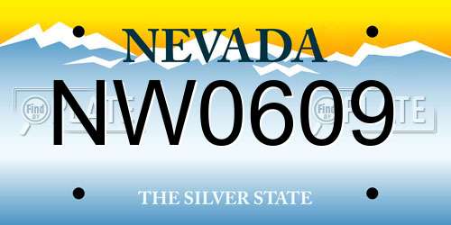 NW0609 Nevada License Plate