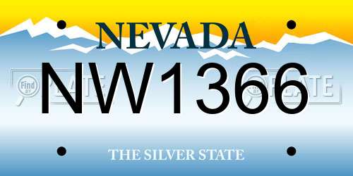 NW1366 Nevada License Plate