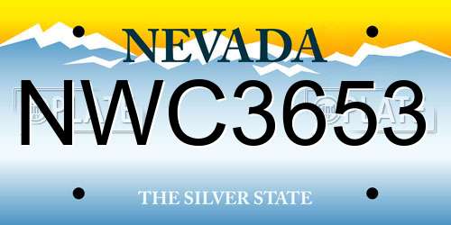 NWC3653 Nevada License Plate