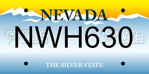 NWH630 Nevada License Plate
