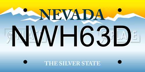NWH63D Nevada License Plate