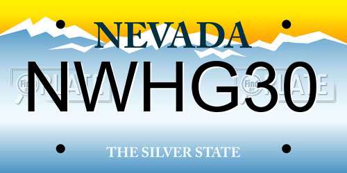 NWHG30 Nevada License Plate