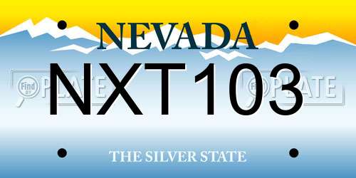 NXT103 Nevada License Plate