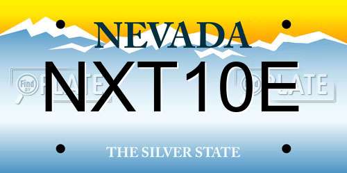 NXT10E Nevada License Plate