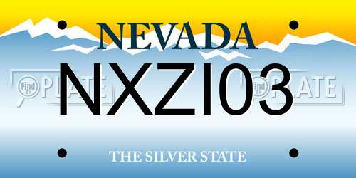NXZI03 Nevada License Plate