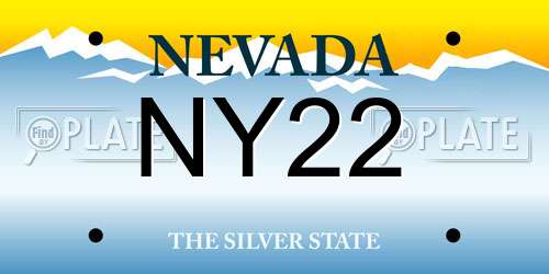 NY22 Nevada License Plate