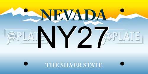 NY27 Nevada License Plate