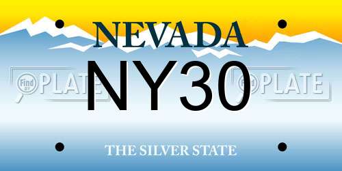 NY30 Nevada License Plate