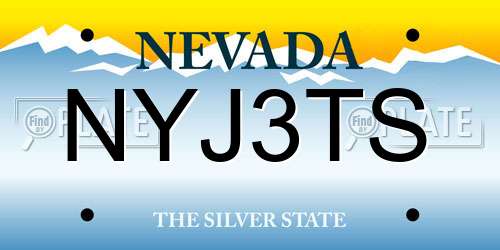 NYJ3TS Nevada License Plate