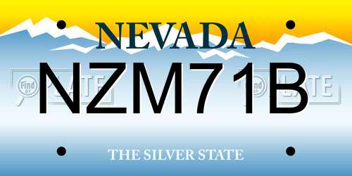 NZM71B Nevada License Plate