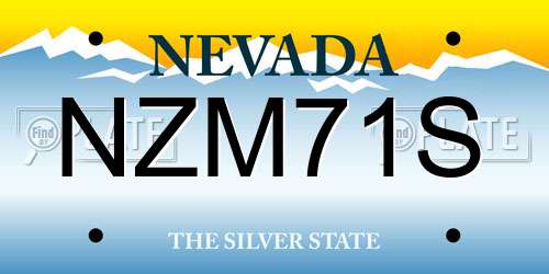 NZM71S Nevada License Plate
