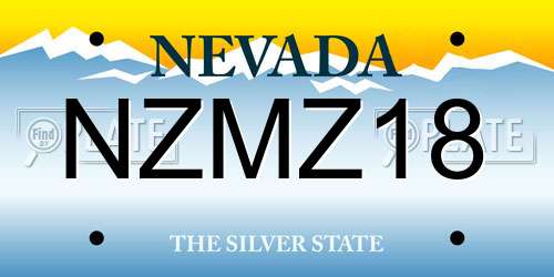 NZMZ18 Nevada License Plate