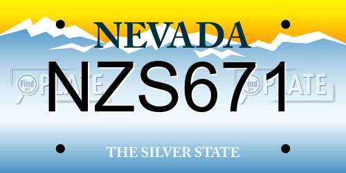 NZS671 Nevada License Plate