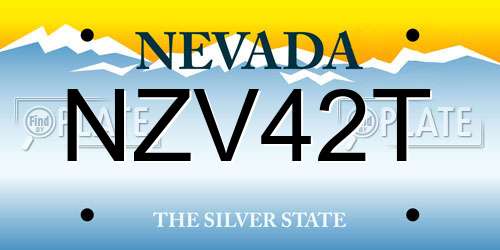 NZV42T Nevada License Plate