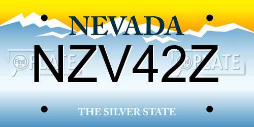 NZV42Z Nevada License Plate