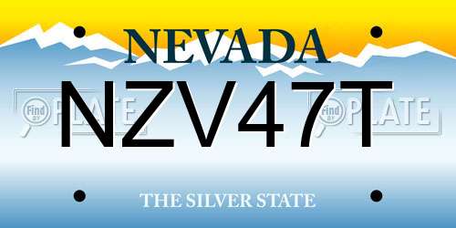 NZV47T Nevada License Plate