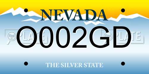 O002GD Nevada License Plate