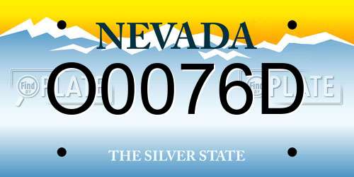 O0076D Nevada License Plate