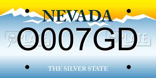 O007GD Nevada License Plate