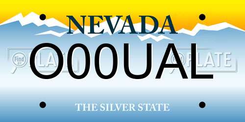 O00UAL Nevada License Plate