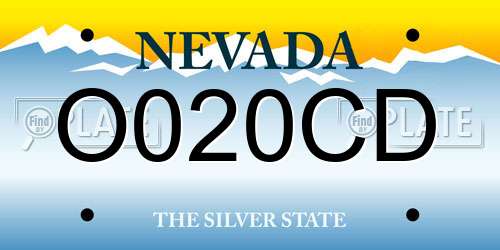 O020CD Nevada License Plate