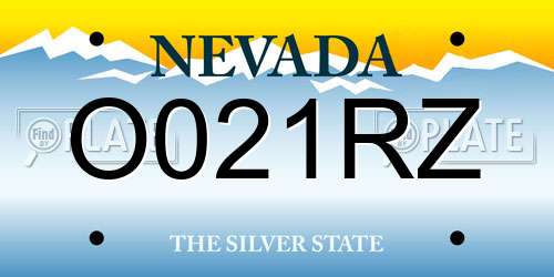 O021RZ Nevada License Plate