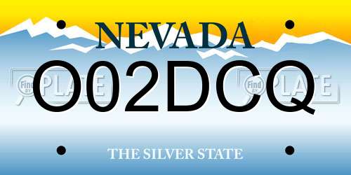 O02DCQ Nevada License Plate