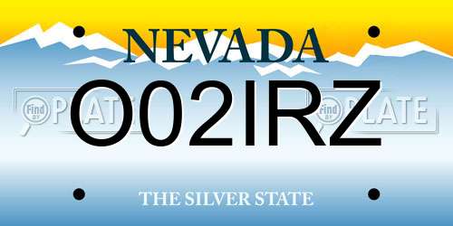 O02IRZ Nevada License Plate