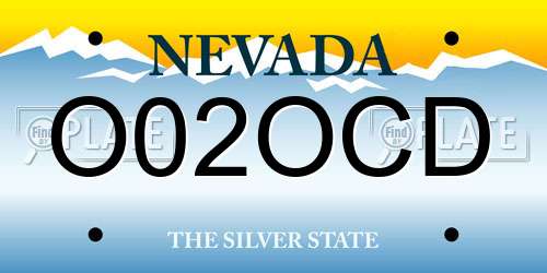 O02OCD Nevada License Plate